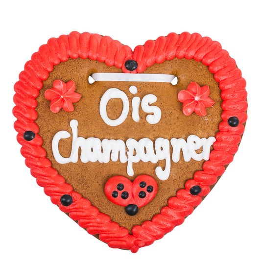 Wiesn Lebkuchenherz "Ois Champagner", 16cm