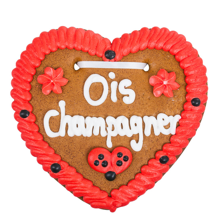 Wiesn Lebkuchenherz "Ois Champagner", 16cm