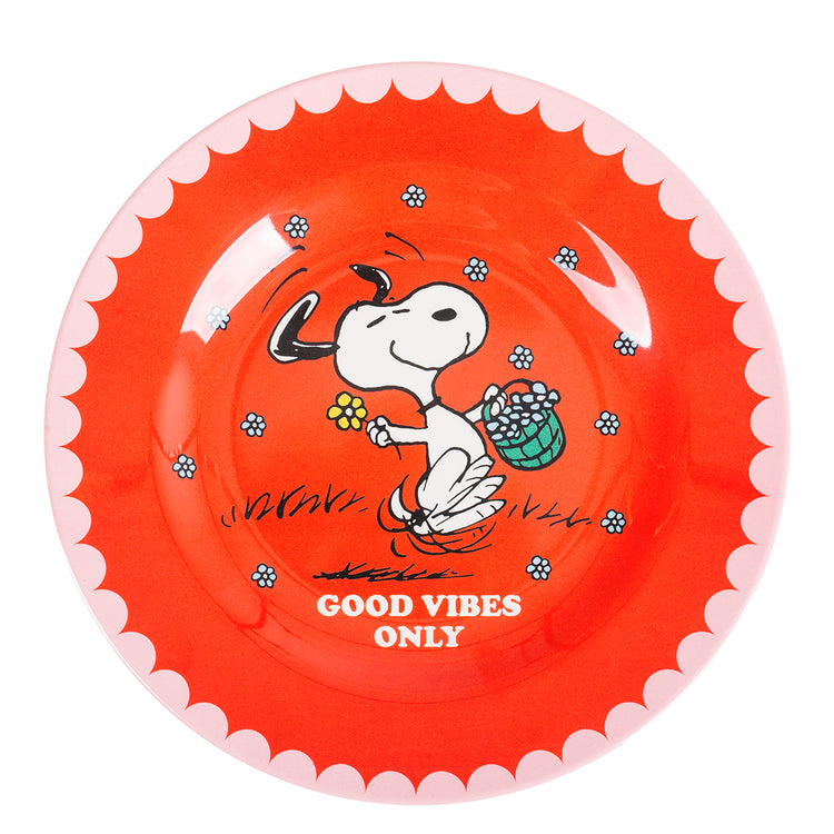 Teller mit Snoppy aus Melamine, rot