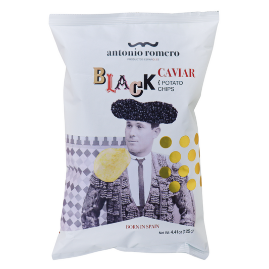 Kartoffelchips Schwarzer Kaviar